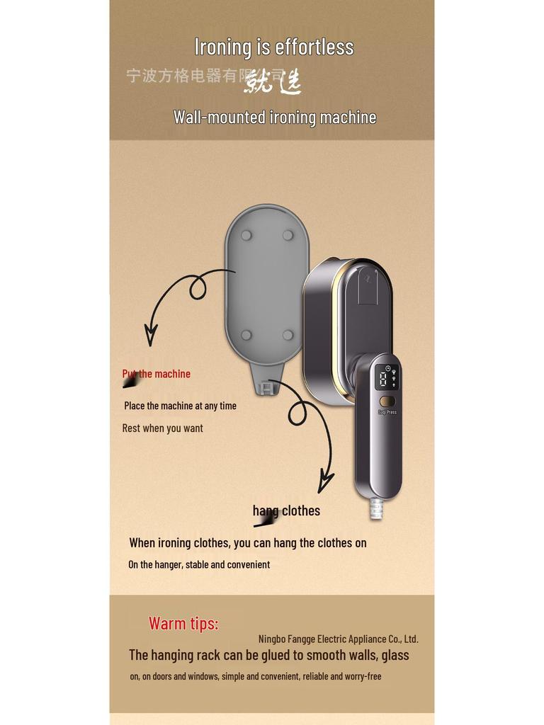 Wall-Mounted Handheld Garment Steamer: Mini Portable Electric Iron & Wrinkle Remover