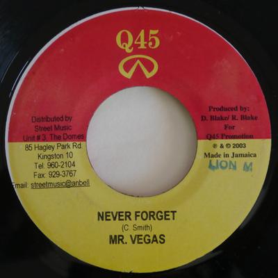 7-Zoll-Schallplatte MR. VEGAS / HARRY TODDLER - Never Forget / Model Again KEINE Q45 2003 Jamaika Reggae, Ska & Dub Gebraucht