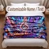 Music General Theme Soft Blanket Personalized Custom Name Text Print Warm Blanket Home Sofa Bedroom Decor