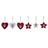 Set of Christmas Ornaments - DKD Home Decor - White and Red - Polyester - 21x8x1 Cm - Original Decorations - Lightweight