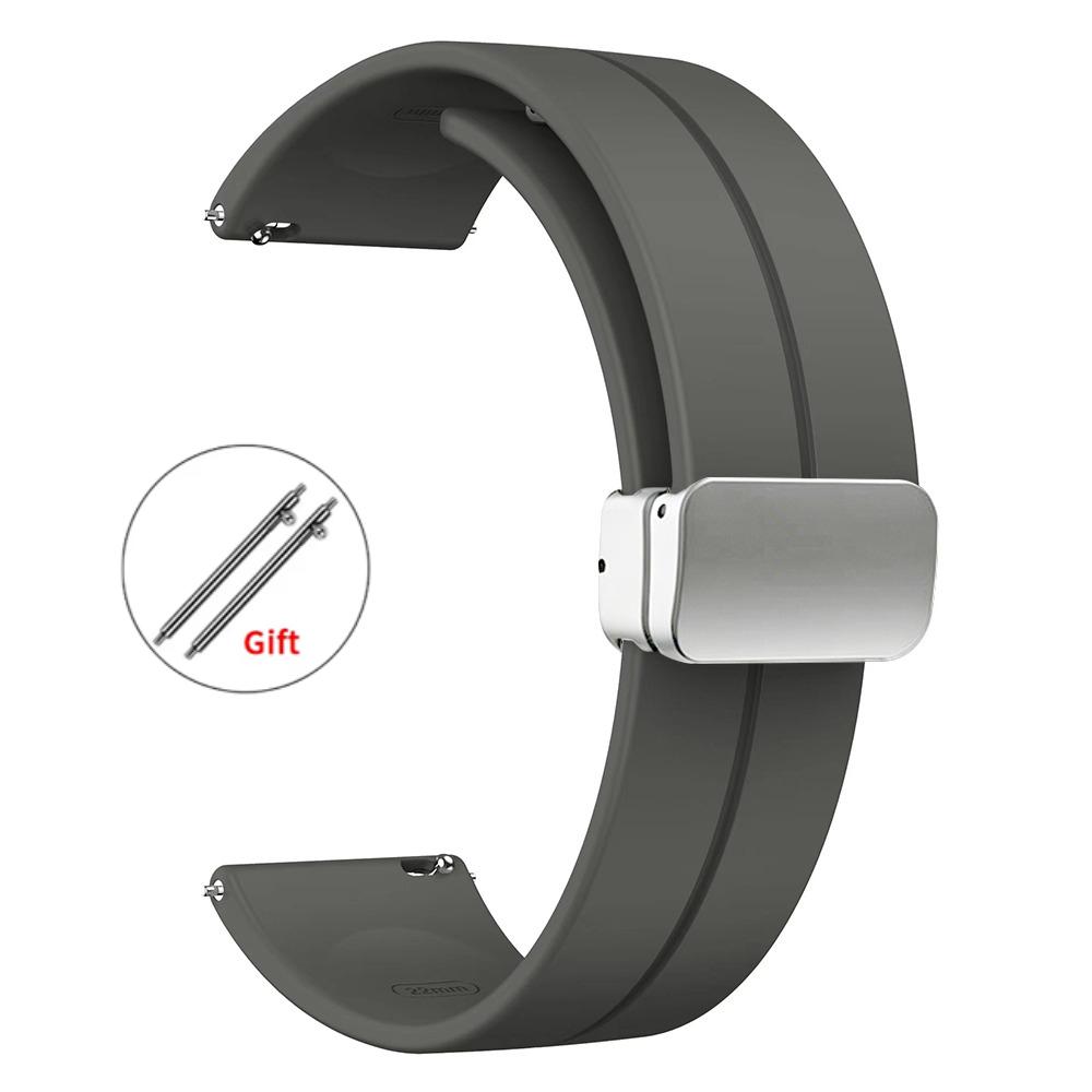 Magnetic Silicone Watch Strap 18mm 20mm 22mm Bracelet Magnetic Metal Buckle Wristband Quick Release Men Women Band Accessories