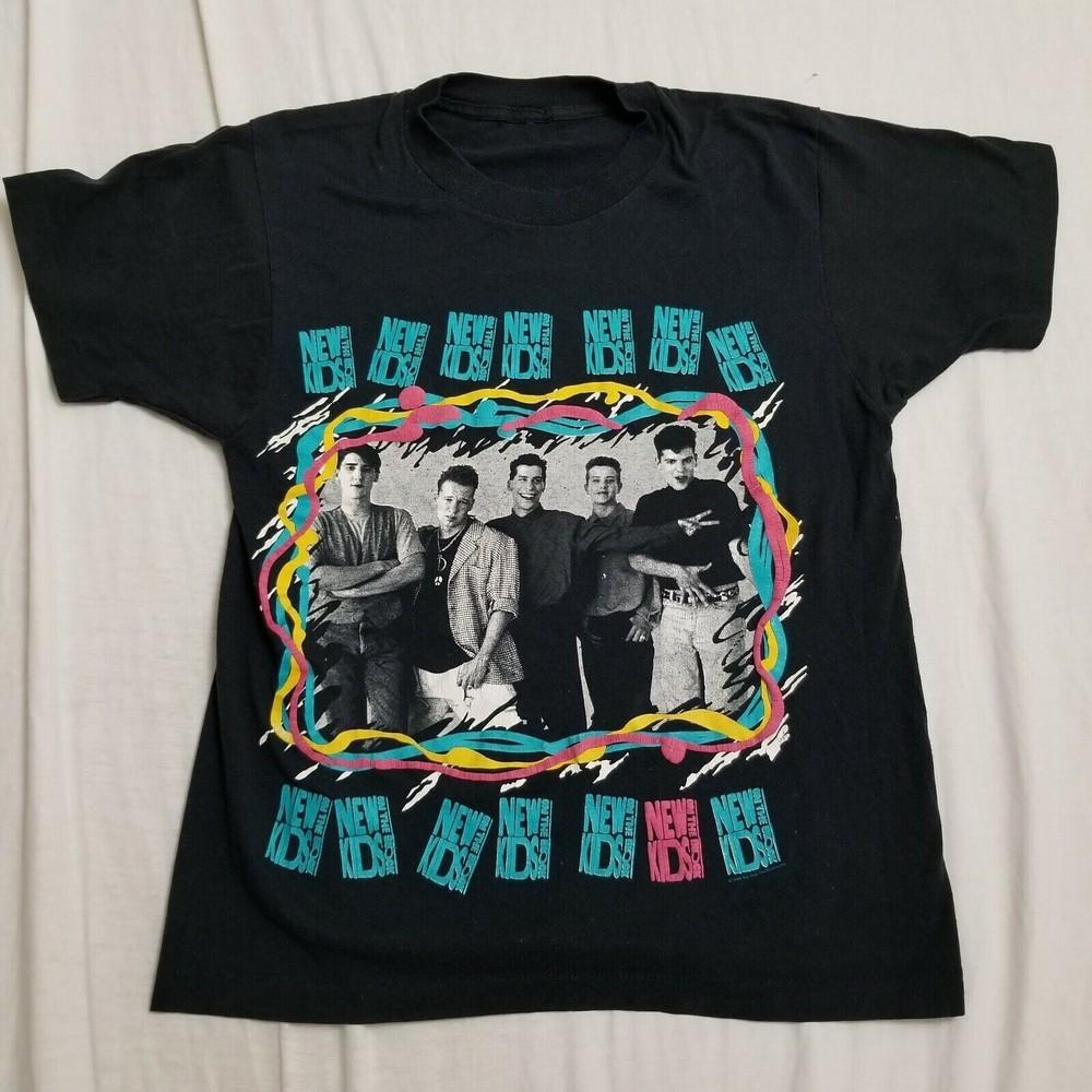 New 1989 New Kids on the Block Concert Sided Front T Shirt Unisex T-Shirt XL