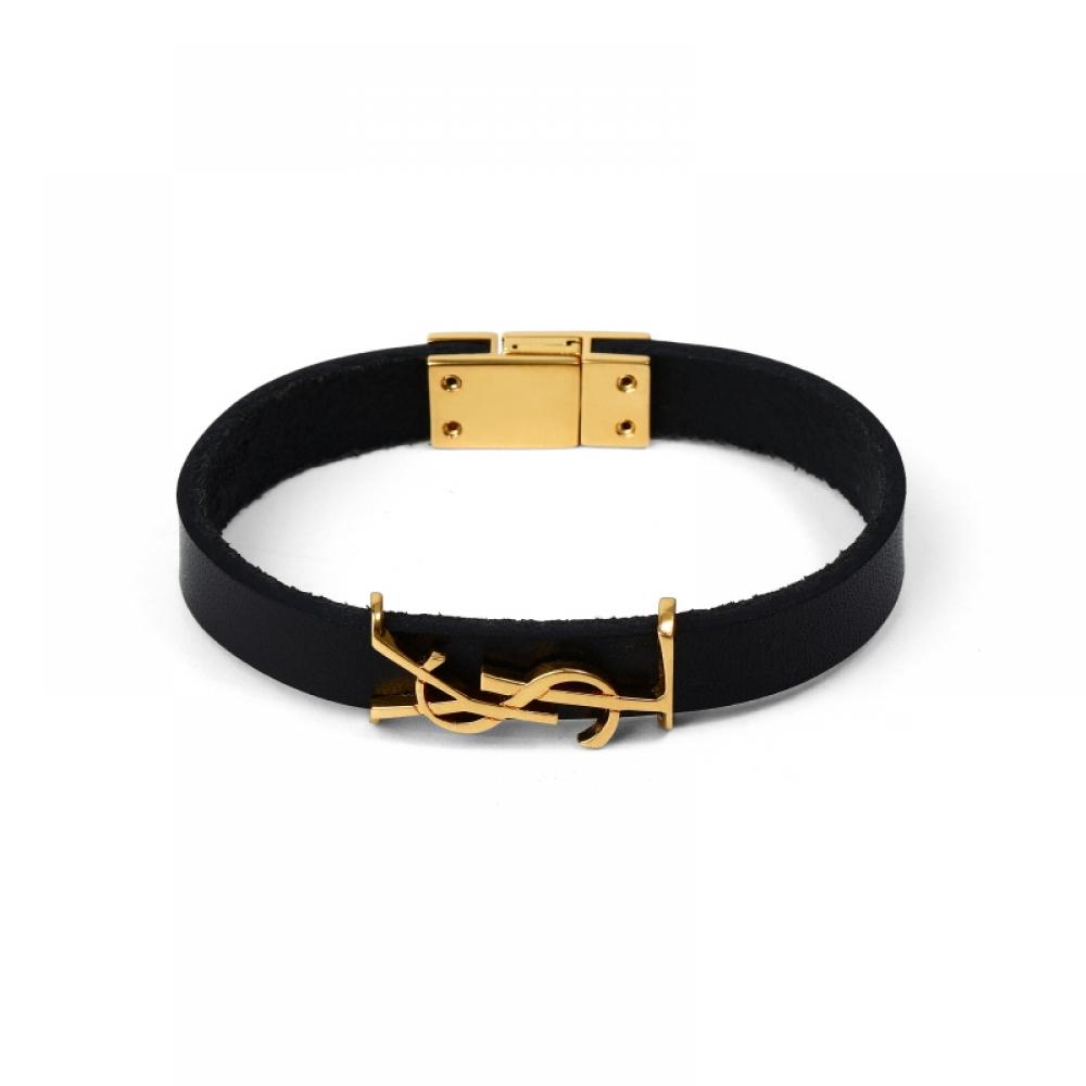 Saint Laurent 708815 0ih0j 1000 Cassandra Monogram Opium Gold Leather Bracelet
