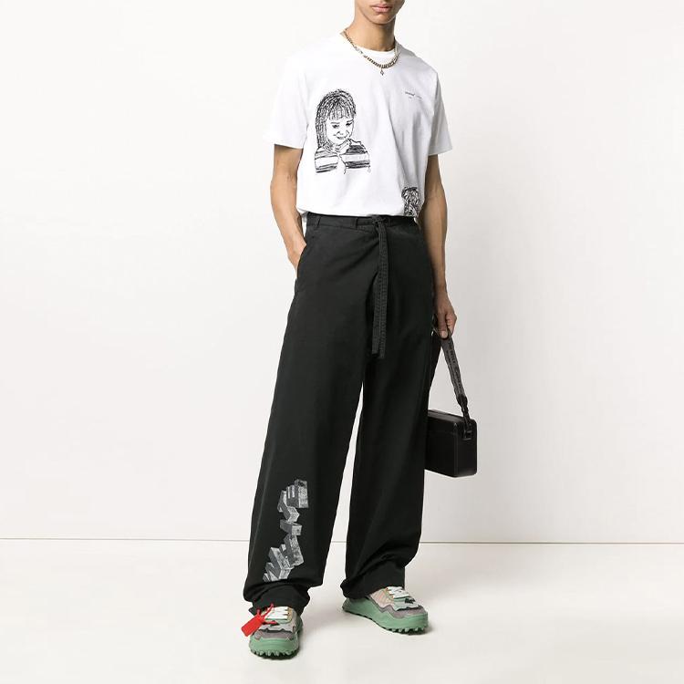 Off-White C/O SS20 Virgil Abloh Figure Print Short Sleeve T-Shirt, Regular Fit Men Tops White OMAA027S201850090110