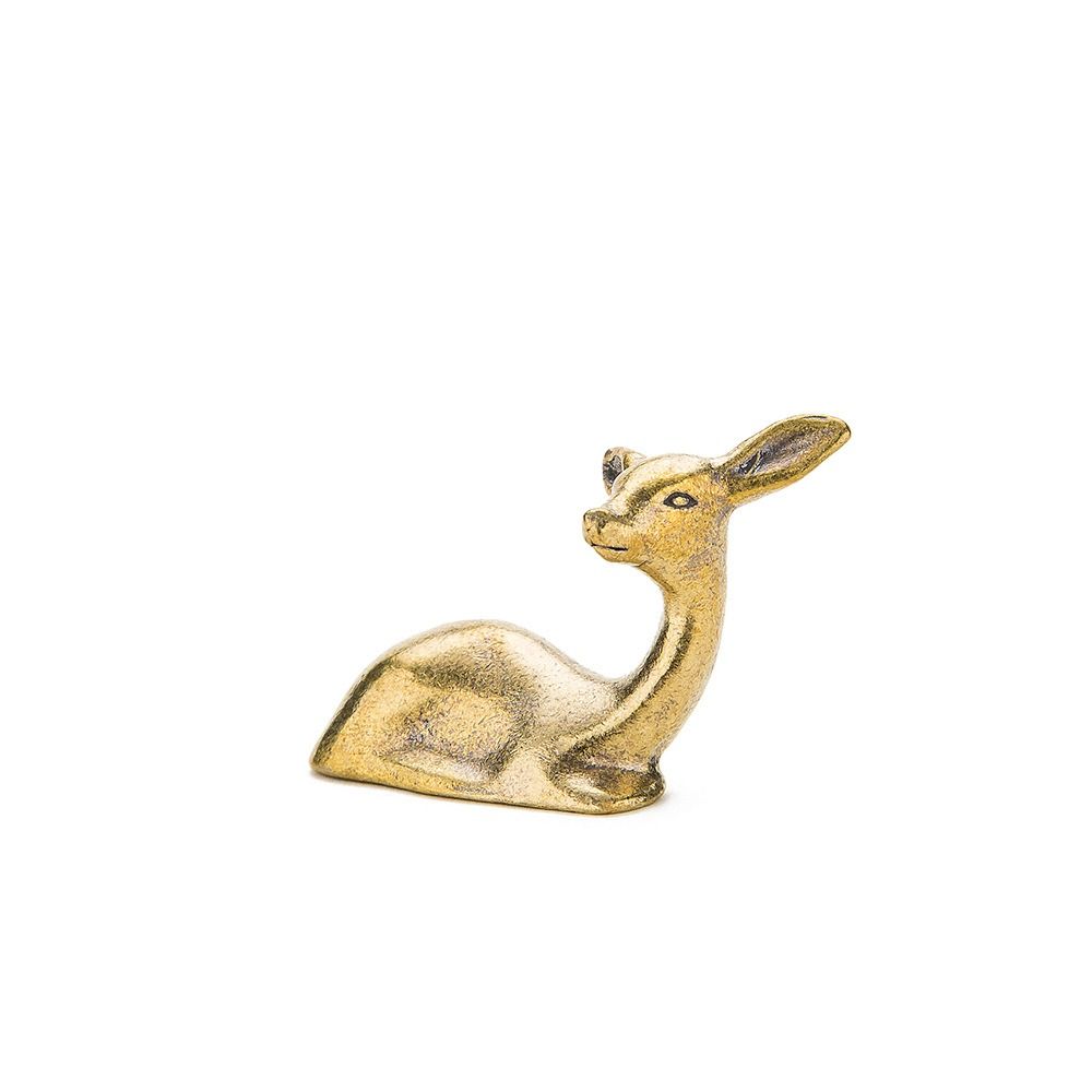 Tea Pets Vintage Brass Deer Sculpture Elegant Lucky Deer Figurines Solid Copper Unique Christmas Deer Ornament Garden Decoration