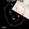 Fashion Beaded Necklaces Long Sweater Chain Necklace Faceted Colorful Candy Fruit Sugar Pendant Crystal Necklace Stainless Steel