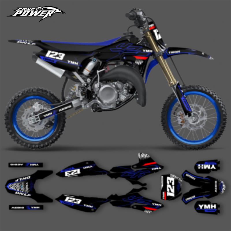 Powerzone Motorcycle Graphics Decal Stickers Kits for YAMAHA YZ65 2018-2023 Number Name Custom 06