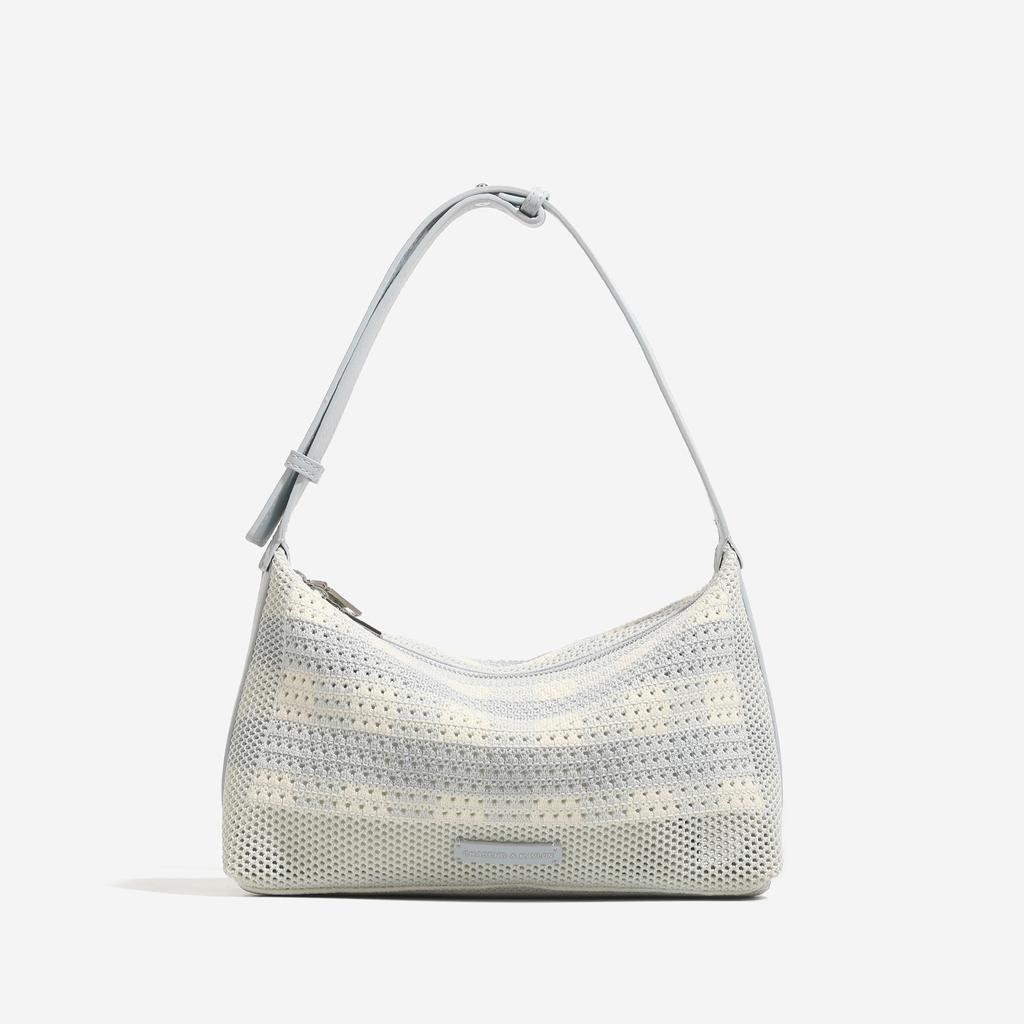 Unique design woven hobo underarm bag for women, 2025 summer new model, resort style, lightweight commuter shoulder and crossbody bag
