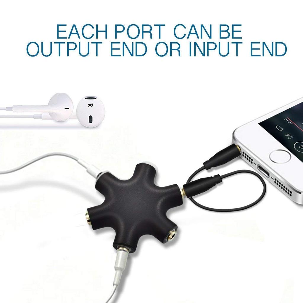 3.5mm Earphone Audio Splitter 1 Male To 1 2 3 4 5 Female Cable 5 Way Port Aux Music Sound Output Cables Stereo Headset ExtensionGood product