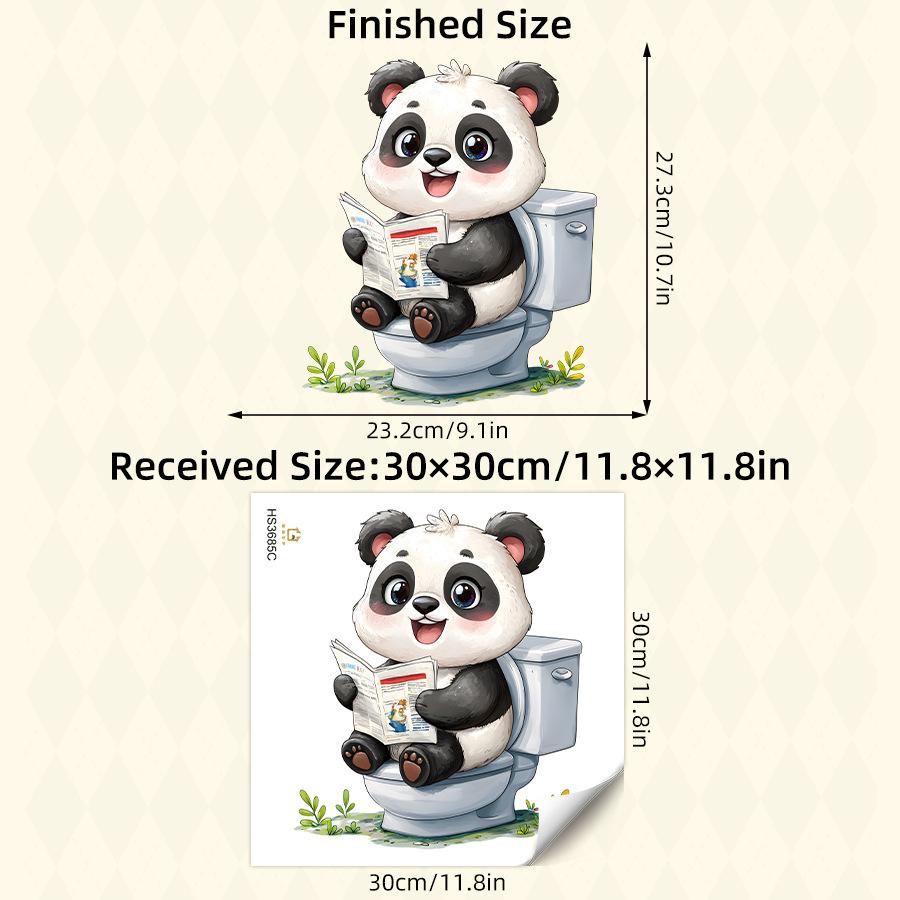Милые мультяшные наклейки на унитаз с пандой, самоклеящиеся настенные наклейки для декора ванной комнаты и спальни 30x30CM разноцветный