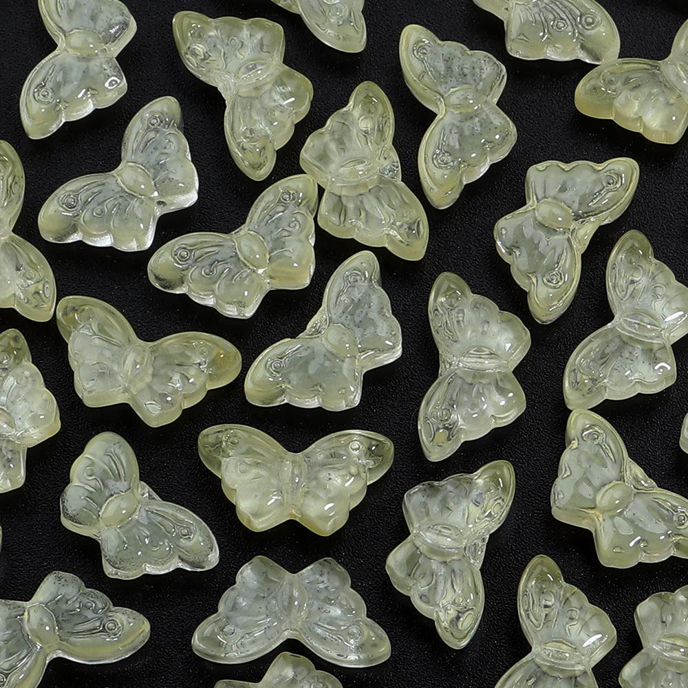 50pcs Butterfly Glass Beads 15x8mm Colorful Lampwork Loose Beads For Jewelry Making DIY Bracelets Necklace Keychain Accessories