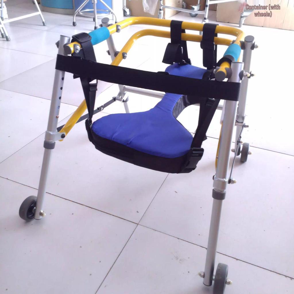 Four-Wheel Children's Walker for Lower Limb Rehabilitation