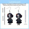 Halloween Themed Black Skull Rose Girl Four Pattern Women Acrylic Earrings For Men And Women Fashion