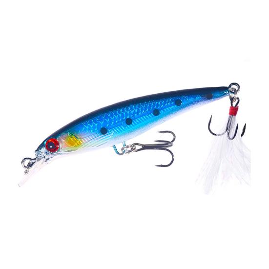 9CM/6.7G Minnow Fishing Lure with Tongue Hooks Hard Artificial Swimbait Freshwater Saltwater Trout Bass Fishing Accessories