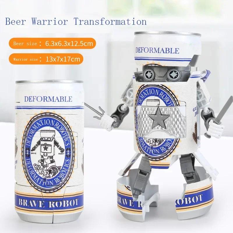 Beer Deformed Robot Action Figure Cartoon Deformation Robot Creative Warrior Model Deformation Educational Toys