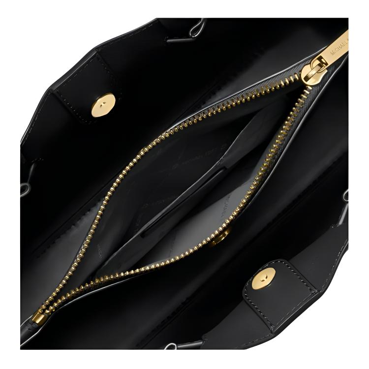 Michael Kors MK Carson Metal Decoration Accent Leather Crossbody Handbag Small Women Handbags Black 35S5G2ZS5T-001