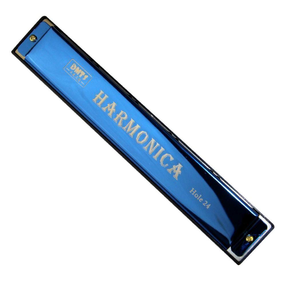 

Tremolo Harmonica 24 Hole Harmonica Professional Jazz Folk Harmonicas Blues Harmonica Blues Rock синій