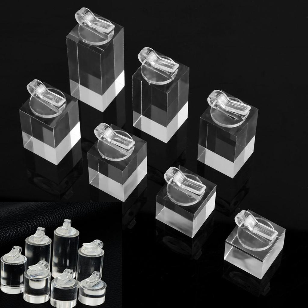 7Pcs Multipurpose Acrylic Rings Display Stand Set for Jewelry Photography and Ornament Presentation In Elegant Color