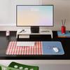 Cute Pink Green Plaid Printed Large Desk Mat Waterproof Non Slip For Home Office Work Study Gaming