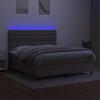Maison Exclusive - Sommier à lattes de lit et matelas et LED Taupe 160x200cm Tissu