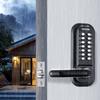 Mechanical Keyless Entry Door Lock, 14 Digit Keypad, Double-sided Embedded Outdoor Gate Door Locks Set with Keypad and Handle, Water-proof Zinc Alloy,