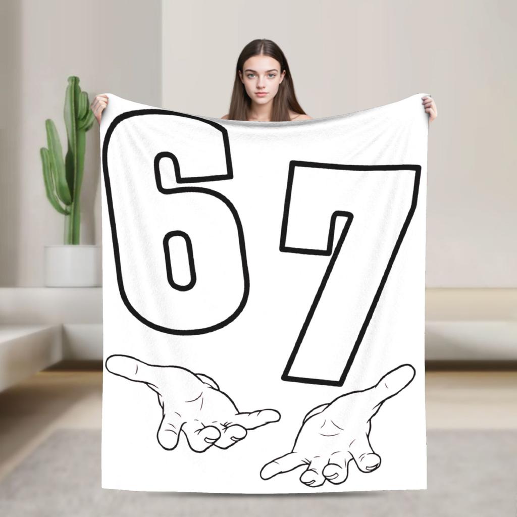 Six Seven Ice Cream Drip 67 Mason Meme Soft Blanket Adult Plush Bedding Throws Novelty Bedroom Flannel Bedspread Sofa Bed Cover