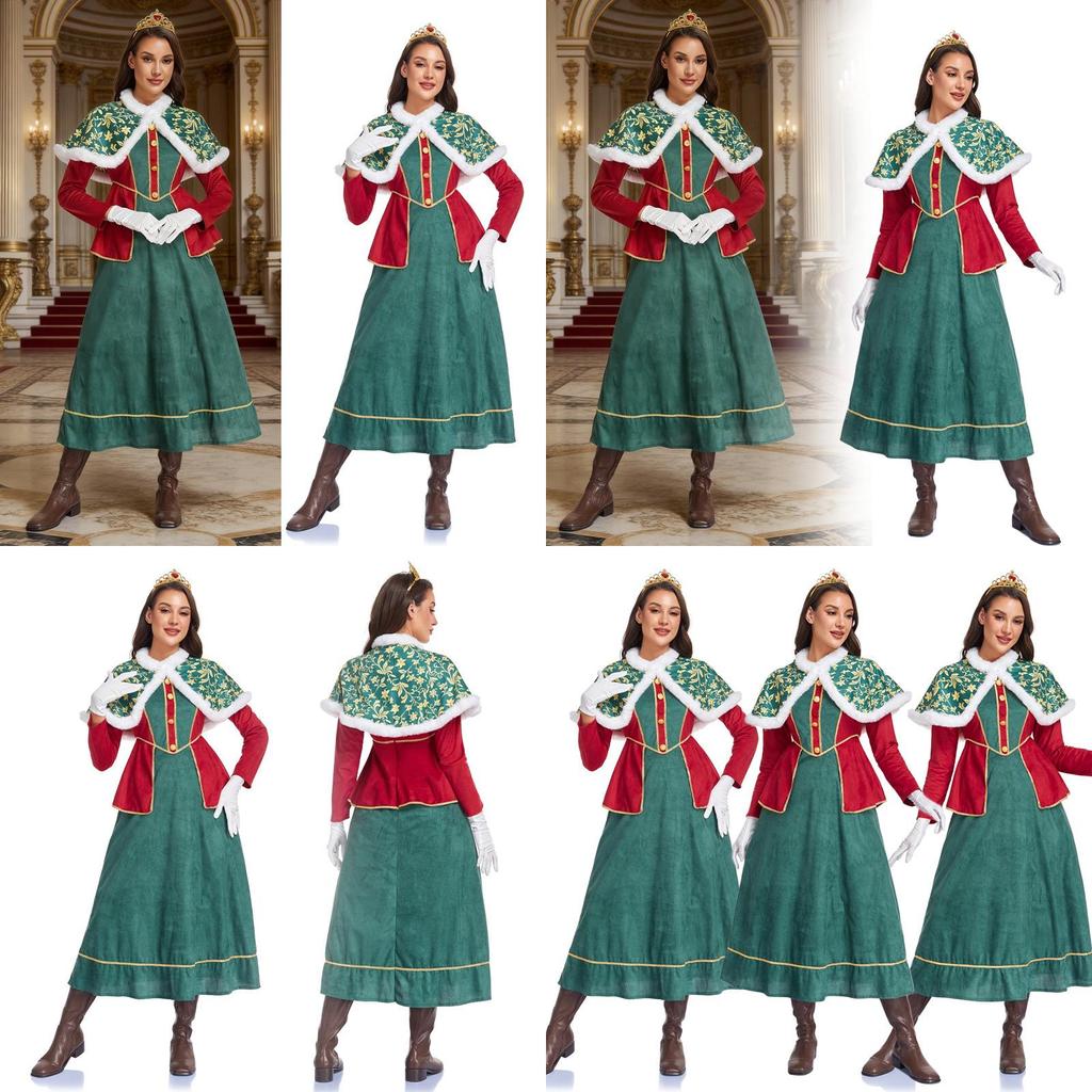 Halloween Witch Costume For Women With Polyester Fabric And Crown For Cosplay And Stage Performances
