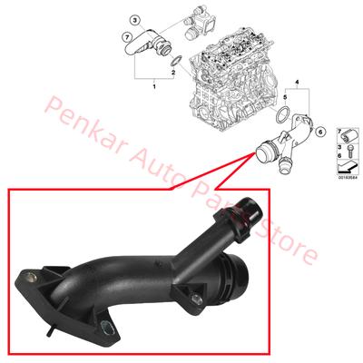 Conector de Manguera de Refrigeración 11537560130 Apto Para BMW E81 E87 E88 116i 118i 120i E46 E90 E91 E92 E93 316i 318i 320i X1E 84 N46