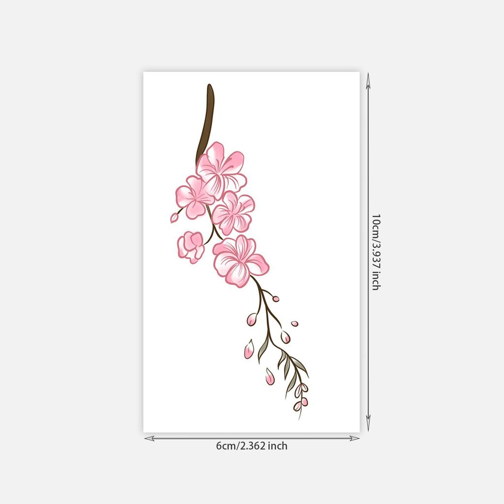 Beautiful Cherry Blossom Tattoo Sticker Simple Arm Tattoo Sticker