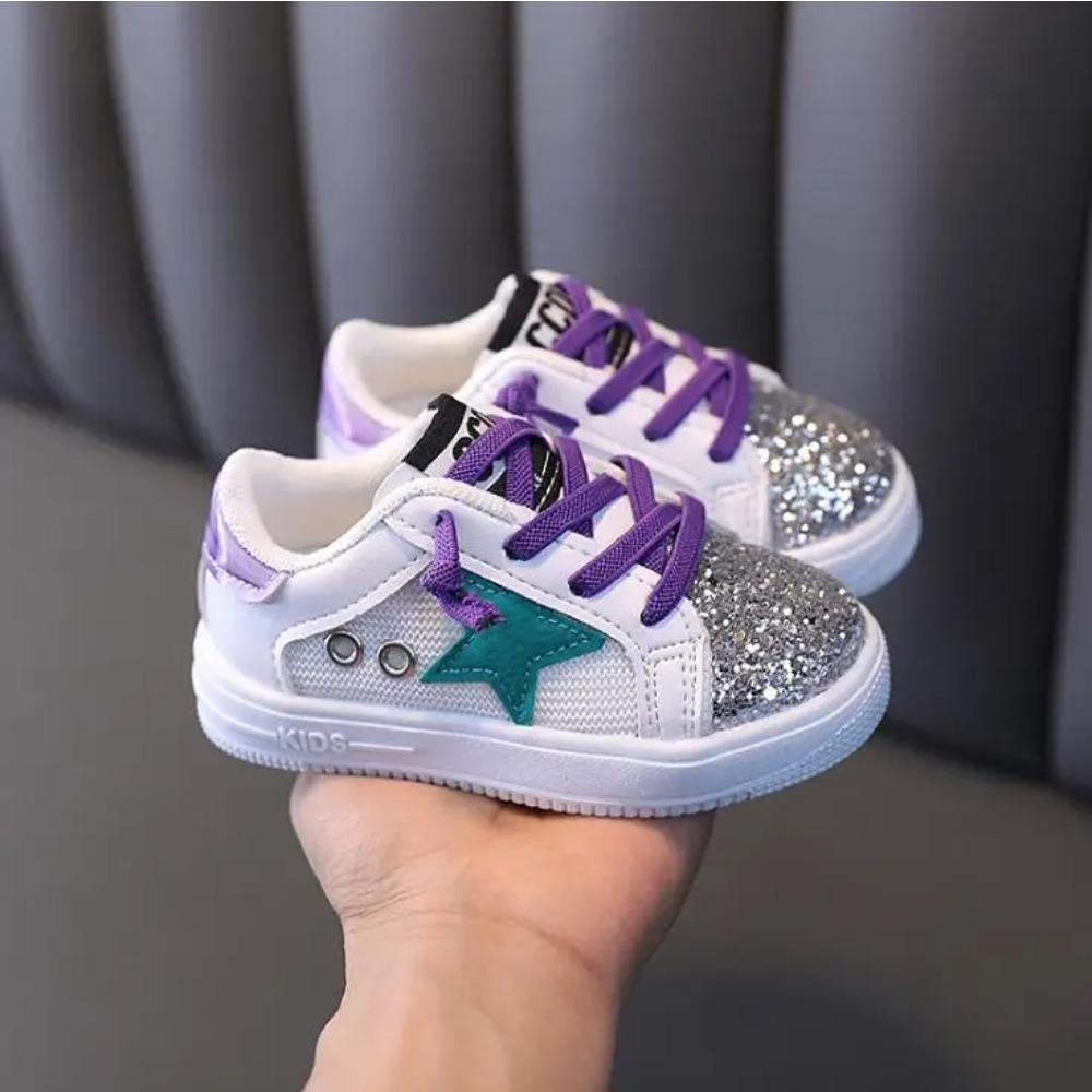 

Children s Kids Casual Sports Shoes and Lightweight Comfortable Single Sequins Sneakers Autumn Non-Slip Children Girls Shoe 24