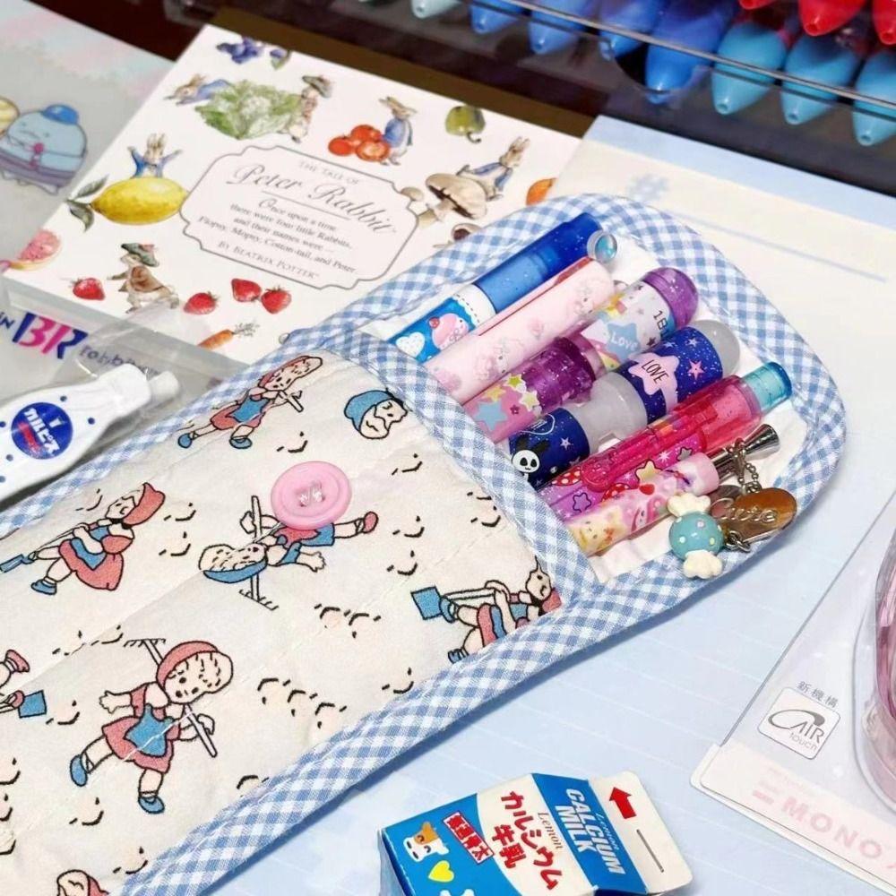 Retro Pastoral Style Pencil Case Soft Cotton Stationery Bag Cute Pen Bag  Student