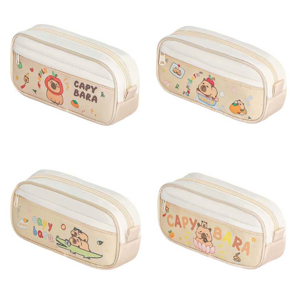 Large Capacity Capybara Stationery Bag Pencil Case Cartoon Pencil Bag  School