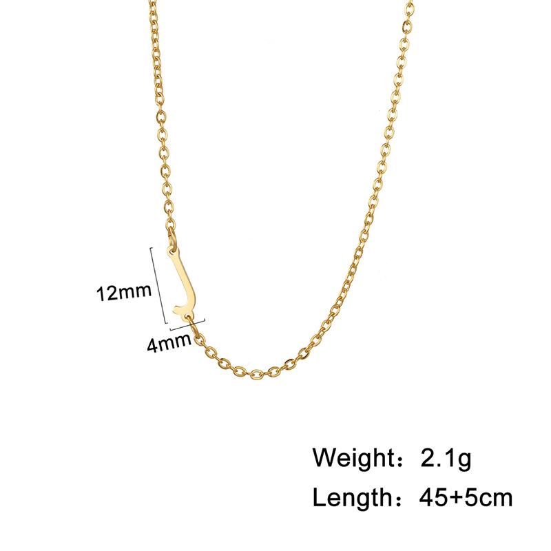 A-Z Letter Choker Necklace Personalized Alphabet Side Pendant Jewelry Gift for Birthday and Fashion Accessories