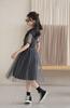 Weileenice Black Size Short Sleeve Checkered Elementary School Entrance Memorial Formal Korean Short Summer Children's Dress, 140, Pattern, Girls'