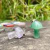 2cm Natural Crystal Jade & Pink Tiger Eye Mushroom Necklace Pendant