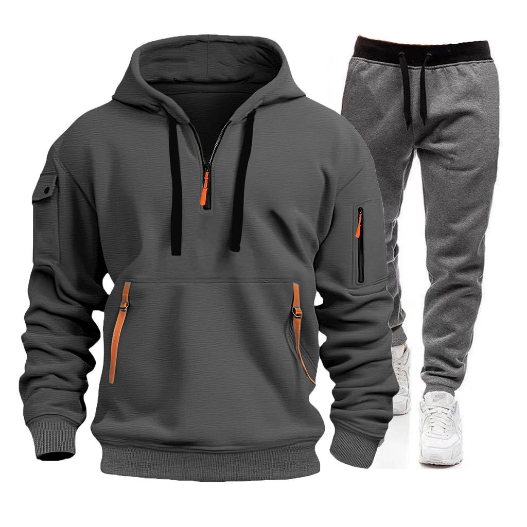 Spring and Autumn Sports Sweater Set Men's Zipper Hoodie Sportswear Set Sweater Sweatpants Set