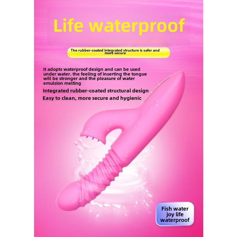 Honey Tongue Cyclone Fully Automatic Telescopic Heated Vibrator Female Electric Masturbator Erotic Sex Toys