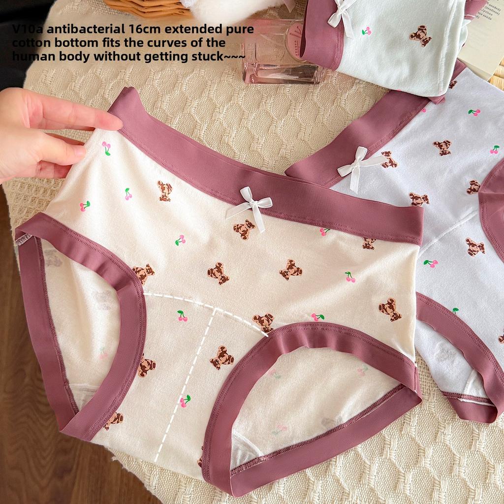 Ladies Spring and Summer New Cute Bear 10A Antibacterial Extension Cotton Crotch Breathable Briefs