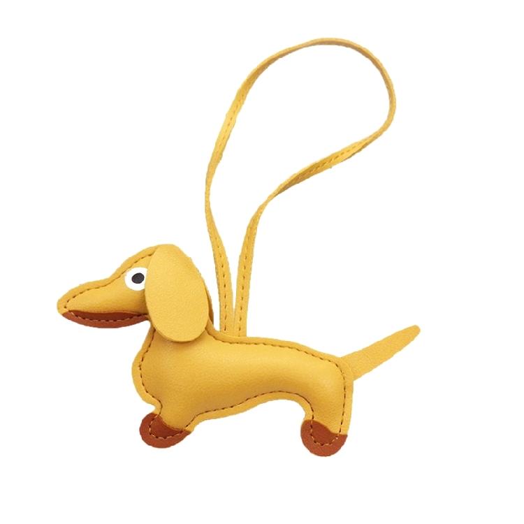 Süßer PU-Leder Tieranhänger Niedlicher Dackel Hund Schlüsselanhänger Anhänger Hängendes Ornament Rucksack Handtasche Charm Geschenk