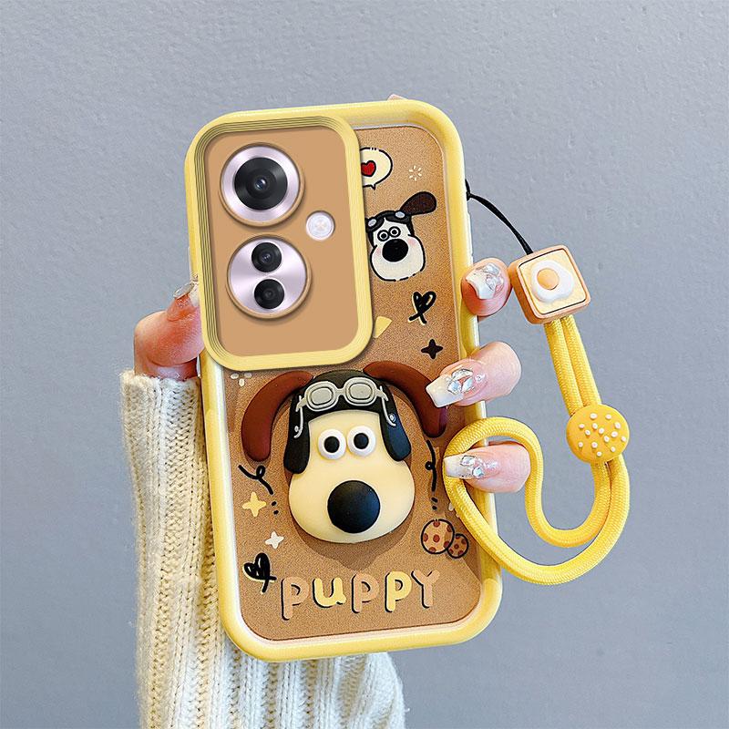 

KEYSION Противоударный чехол для OPPO Reno11 F 5G со шнурком Мягкий силиконовый милый 3D мультяшный кукольный чехол на заднюю панель телефона для OPPO A79 5G for OPPO Reno11 F 5G