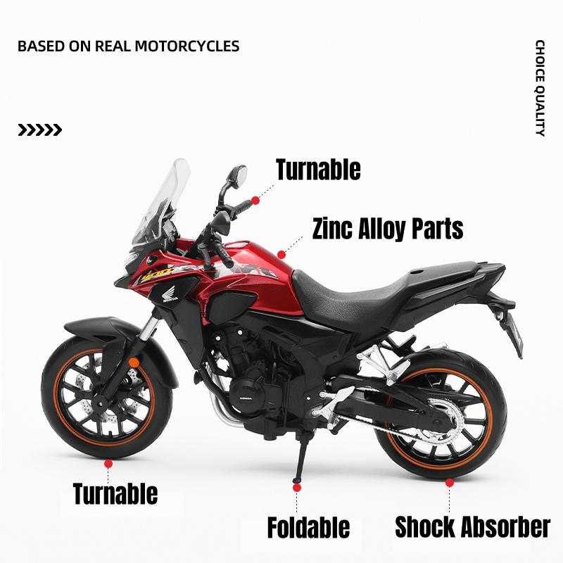 1/12 Scale Honda CB400X Adventure ADV Toy Motorcycle CCA MSZ Diecast Metal Model 1:12 Racing Miniature Collection Gift for Boy Kid