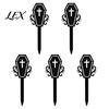 Black Matte Garden Stakes 5Pcs Halloween Planter Stakes, Acrylic Sign for Outdoor Yard Lawn Backyard, Decorative Plant Markers Ghost House Cat