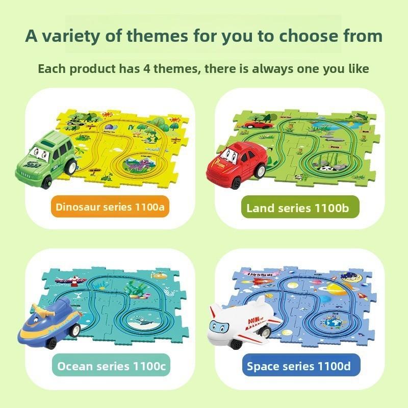 Childrens Diy Puzzle Track Car Set Toy For Creative Play Gift
