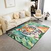 Japanese Ukiyo-e Tiger & Ocean Wave Print Area Rug, Bold Non-Slip Floor Mat for Living Room Bedroom Home Decor Carpet
