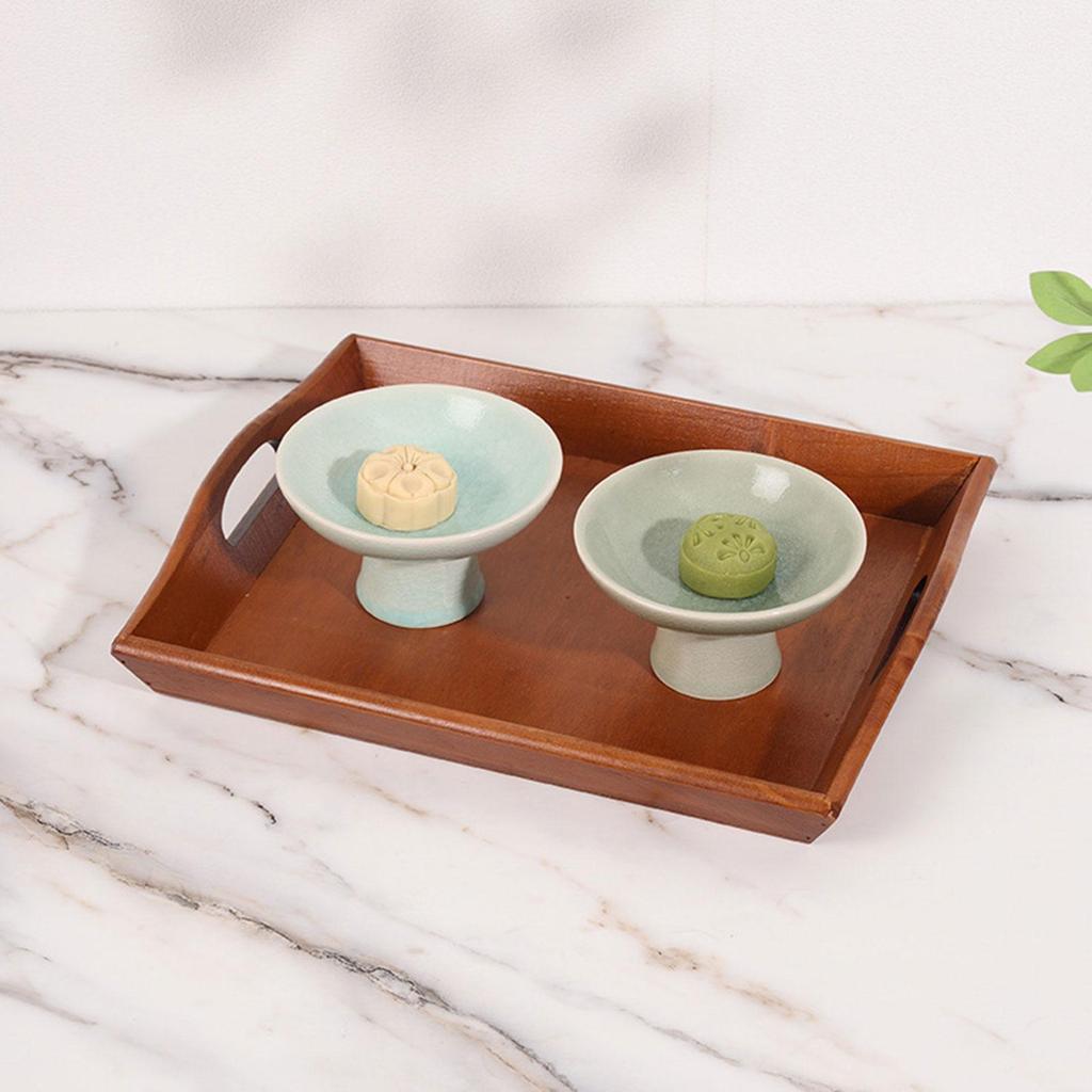 Wooden Serving Tray Party Serving Platter Cake Stand Snack Fruit Plate for Kitchen Table Centerpiece Home