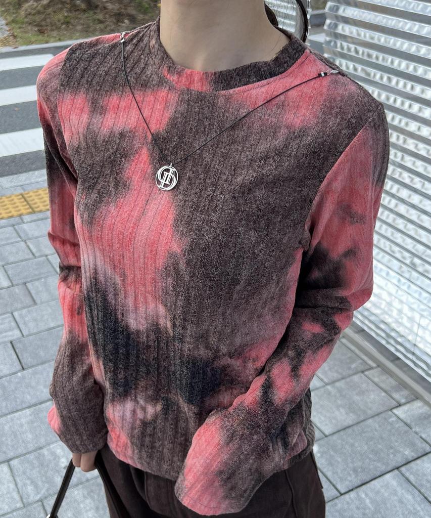 DAMP Necklace Tie-Dye Knit_Pink