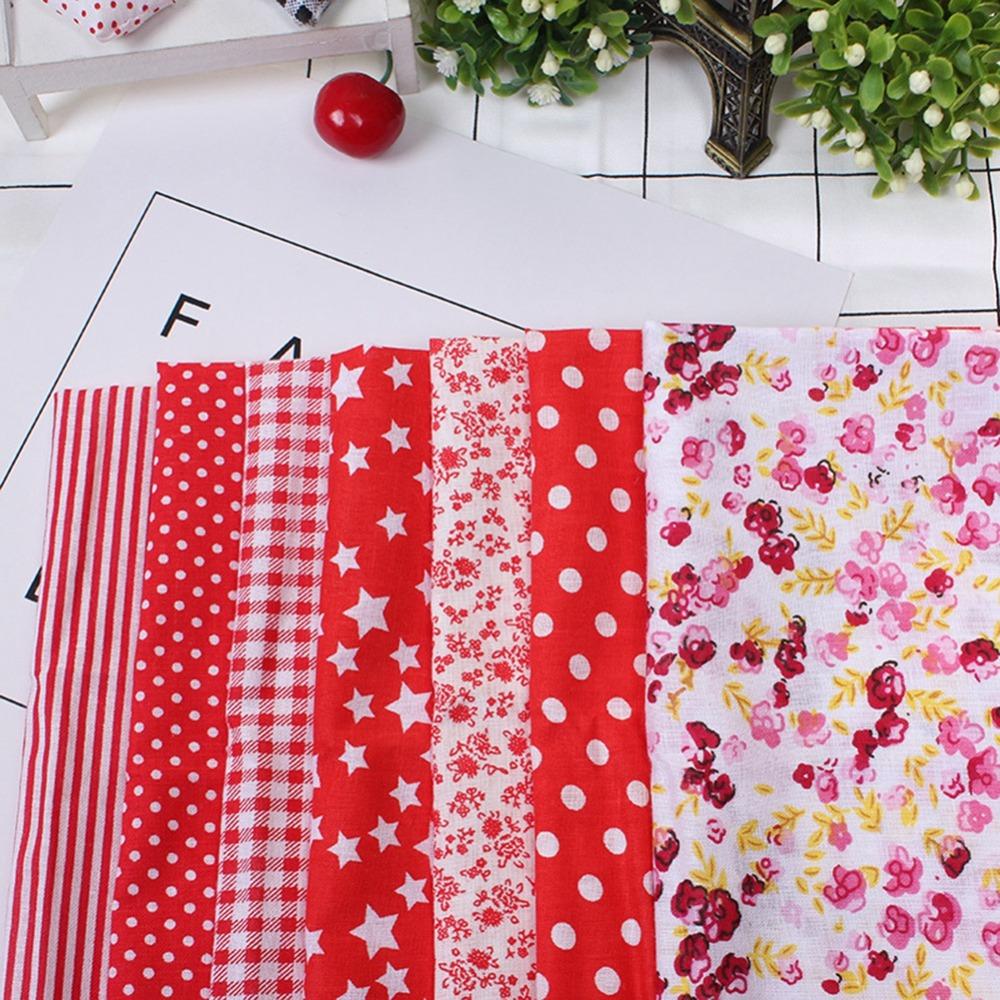 7Pcs Pure cotton material Cotton Fabric 50*50cm square size 7 assorted colors & patterns Pre-cut Fabric