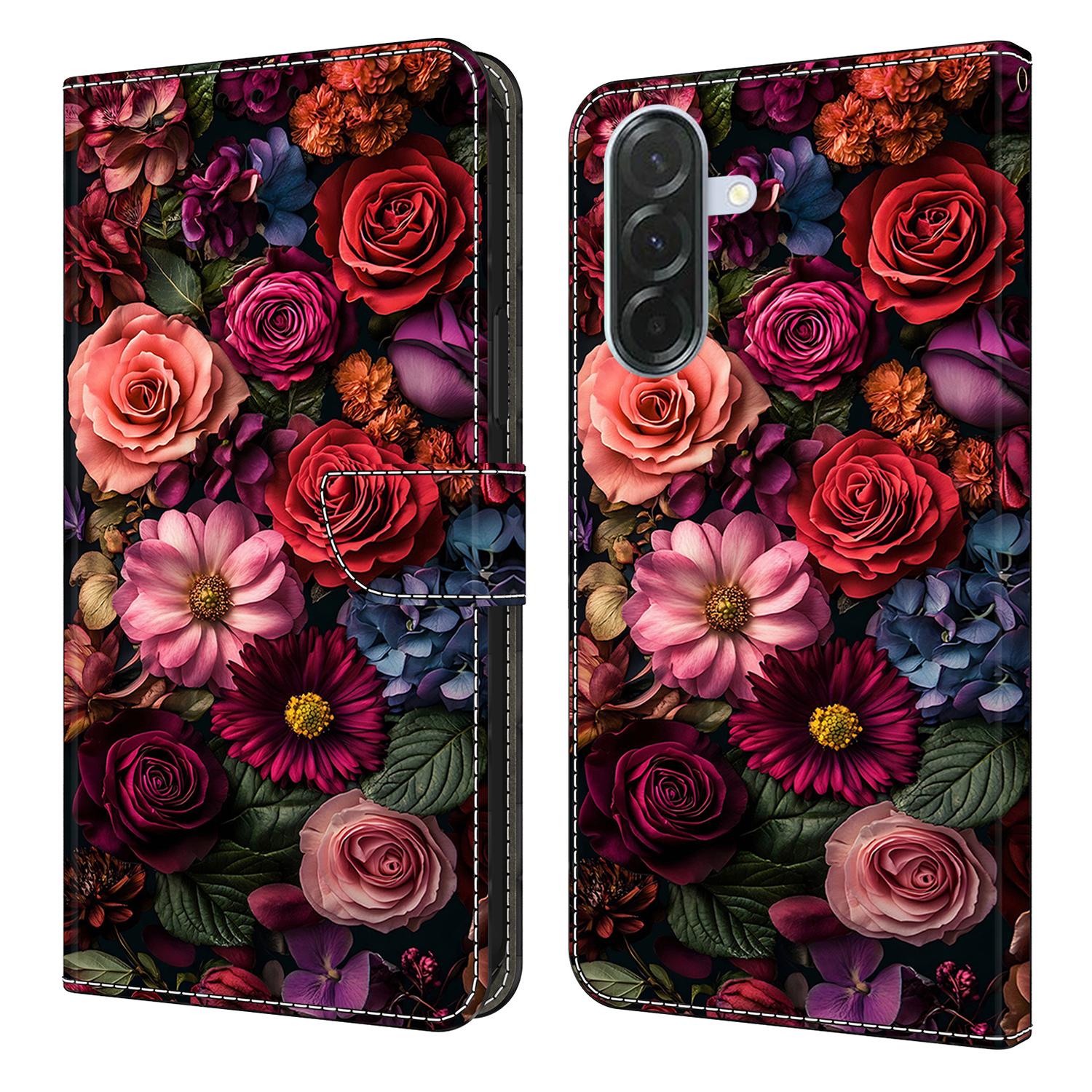 

For Samsung Galaxy A26 5G Wallet Case Pattern Printing PU Leather Flip Stand Phone Cover Floral