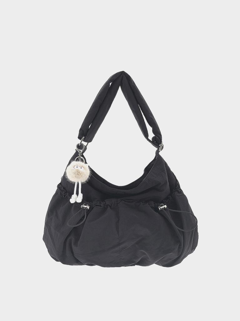Talli [25Th] Cozy String Pocket Shoulder Bag 26_Black