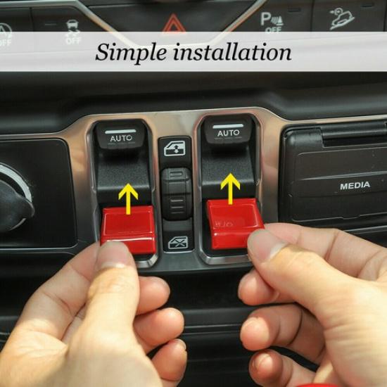 Center Console Window Lift Switch Adjusta  Button Cover Trim For Jeep Gladiator